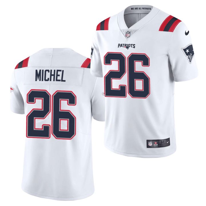 Men New England Patriots 26 Sony Michel Nike White Vapor Limited NFL Jersey